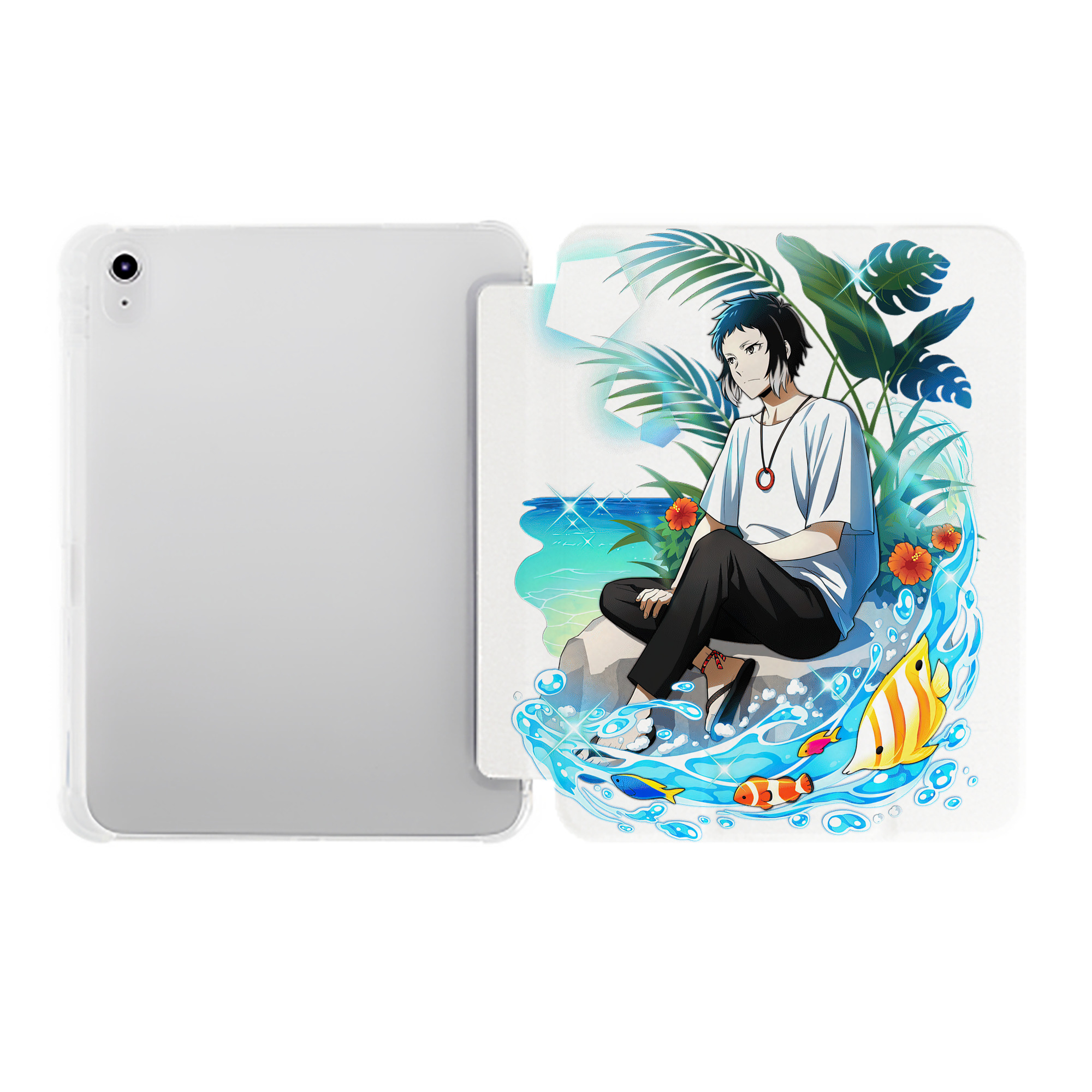 （画像用） 文豪ストレイドッグス Bungo Stray Dogs IPad ケース ペン収納付き 三つ折りスタンド PUレザー×シリコン 対応機種9.5/10.5/10.9インチ